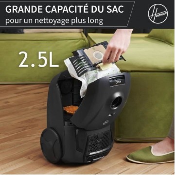 Hoover HE120PET 011 Ηλεκτρική Σκούπα 700W με Σακούλα 2.5lt Iron Grey